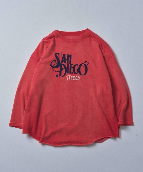 B.C STOCK（ベーセーストック）の「【GOOD OLD SHOP】ヴィンテージ加工 9分袖 スウェットTシャツ（Tシャツ/カットソー・メンズ・ブラック系その他/グレー/ブラック/ネイビー/ホワイト/レッド・FREE）」の6枚目の写真