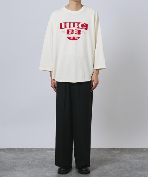 B.C STOCK（ベーセーストック）の「【GOOD OLD SHOP】ヴィンテージ加工 9分袖 スウェットTシャツ（Tシャツ/カットソー・メンズ・ブラック系その他/グレー/ブラック/ネイビー/ホワイト/レッド・FREE）」の7枚目の写真