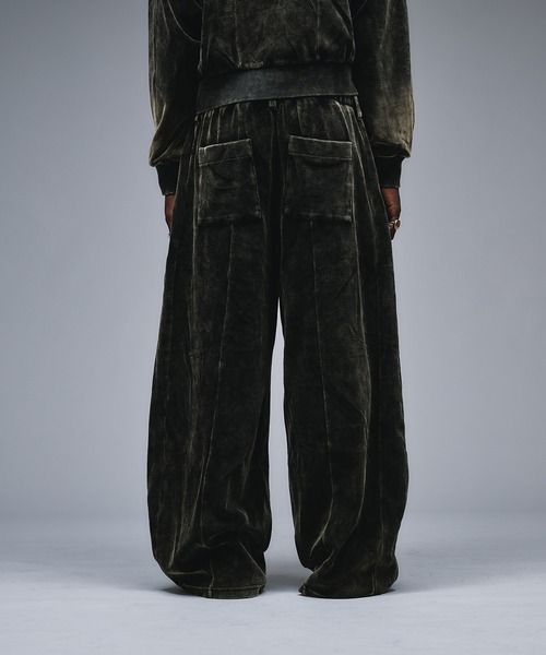 90s 00s RUSTY バギーパンツ ベロア ZIP FIVE -White Line- パンツ 「White Line」 90s ベロア バギー