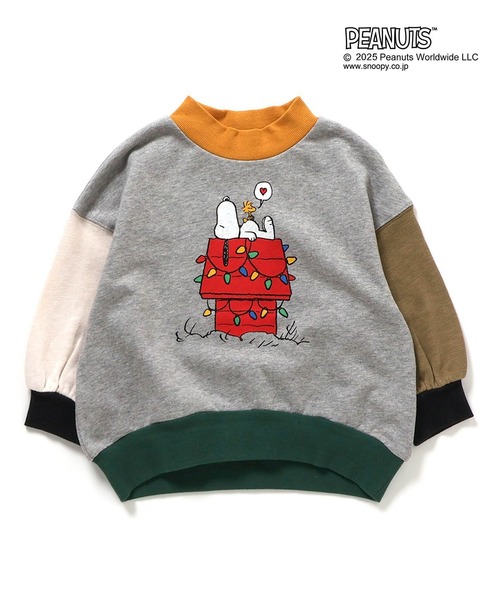 F.O.KIDS（エフオーキッズ）の「F.O.KIDS/エフオーキッズ PEANUTS レトロPOP クルーネック 4柄トレーナー ビッグシルエット（スウェット・キッズ・パープル/イエロー/レインボー/キナリ・130/140/150/160）」の12枚目の写真