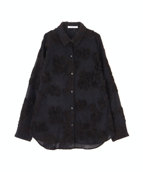 ETRE TOKYO（エトレトウキョウ）の「コードエンブロイダリーブラッシュドチュールシャツ（シャツ/ブラウス・レディース・ブラック/オフホワイト・FREE）」の19枚目の写真