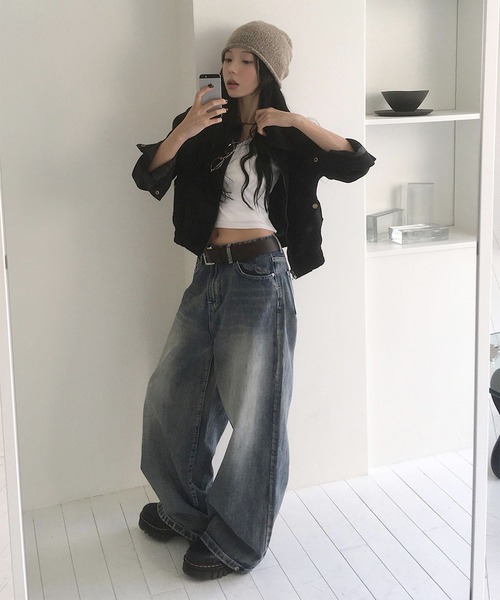 LAFFMO（ラフモ）の「ジップアップショートジャケット（その他アウター・レディース・ブラック/ブラウン・S/M）」の9枚目の写真