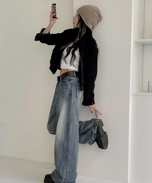 LAFFMO（ラフモ）の「ジップアップショートジャケット（その他アウター・レディース・ブラック/ブラウン・S/M）」の8枚目の写真