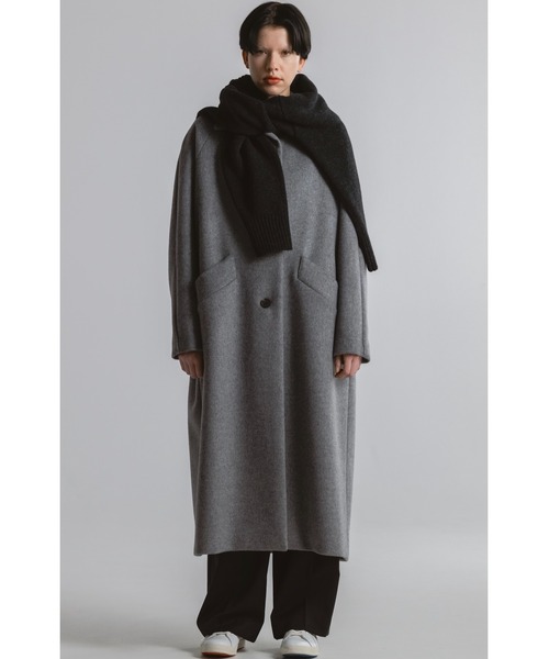 CINOH(チノ)の「BEAVER CLOTH LONG COAT(その他アウター・レディース・グレー・38/36)」の10枚目の写真