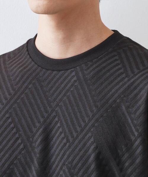 THE SHOP TK （ザ ショップ ティーケー ）の「リンクスジャカード長袖Tシャツ【サスティナブル素材使用/洗濯機OK】（Tシャツ/カットソー・メンズ・オフホワイト/ライトグレー/ブラック・03/02/01/04）」の14枚目の写真