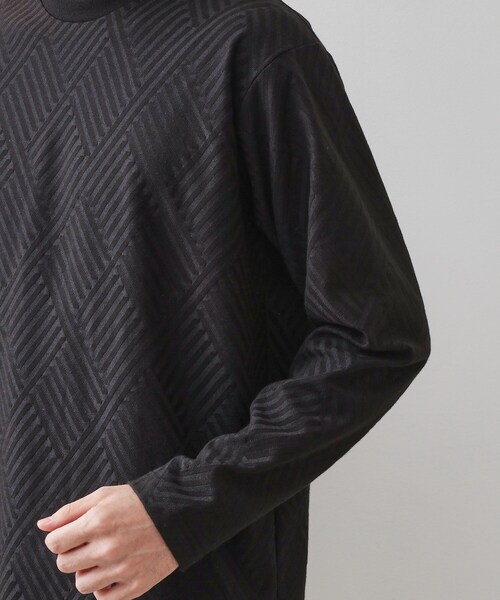 THE SHOP TK （ザ ショップ ティーケー ）の「リンクスジャカード長袖Tシャツ【サスティナブル素材使用/洗濯機OK】（Tシャツ/カットソー・メンズ・オフホワイト/ライトグレー/ブラック・03/02/01/04）」の15枚目の写真