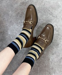 APOM（アポム）の「《APOM》本革ブロックヒールビットローファー（ローファー）」