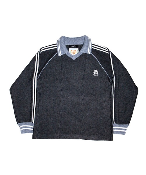 RICE NINE TEN(ライスナインテン)の「KNITTING SOCCER JERSEY(ニット/セーター・メンズ・ダークグレー・1/2)」の1枚目の写真