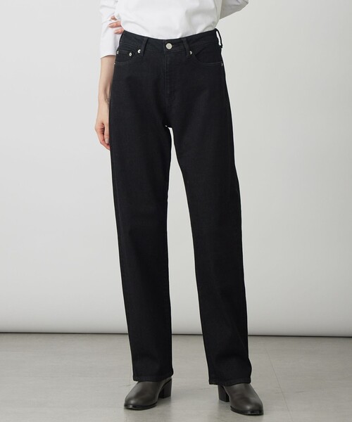 J.PRESS Ladies(J.プレス レディス)の「裏起毛ストレッチ デニム パンツ(デニムパンツ・レディース・ブラック系/ダルブルー系・XS/XXS/S)」の2枚目の写真