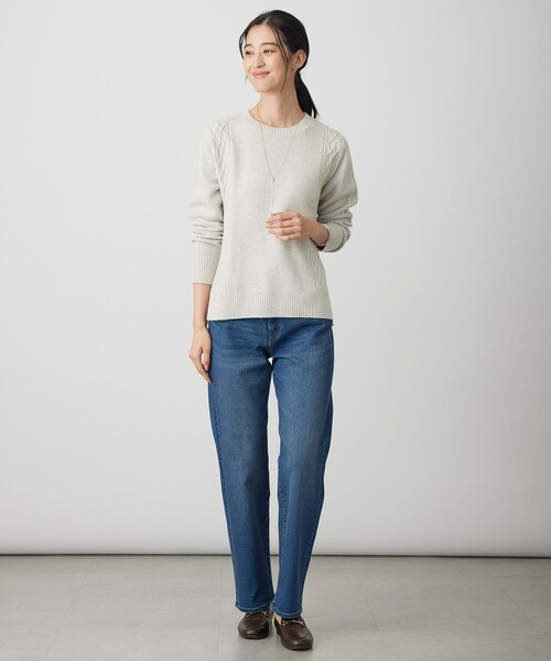 J.PRESS Ladies(J.プレス レディス)の「裏起毛ストレッチ デニム パンツ(デニムパンツ・レディース・ブラック系/ダルブルー系・XS/XXS/S)」の14枚目の写真