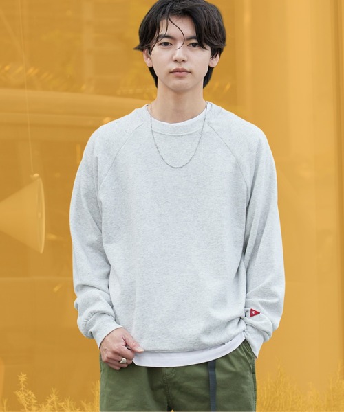 Healthknit(ヘルスニット)の「Healthknit/ヘルスニット Healthknit CLASSIC SWEAT CREW NECK L/S ラグランスリーブ スタンダードウェイト スウェット(スウェット・メンズ・ブラック/ネイビー/グレー/ホワイト/サックスブルー・M/L/XL)」の3枚目の写真