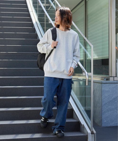 Healthknit(ヘルスニット)の「Healthknit/ヘルスニット Healthknit CLASSIC SWEAT CREW NECK L/S ラグランスリーブ スタンダードウェイト スウェット(スウェット・メンズ・ブラック/ネイビー/グレー/ホワイト/サックスブルー・M/L/XL)」の11枚目の写真