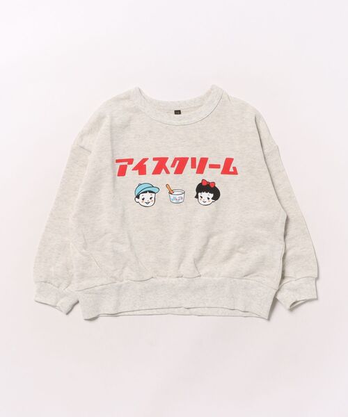 セール】ビッグシルエットジャパニーズプリントトレーナー（スウェット