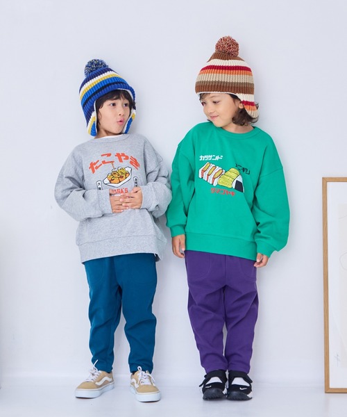 セール】ビッグシルエットジャパニーズプリントトレーナー（スウェット