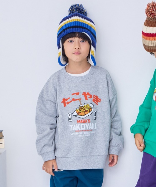 セール】ビッグシルエットジャパニーズプリントトレーナー（スウェット