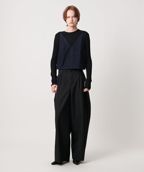 AEWEN MATOPH（イウエン マトフ）の「＜AEWEN MATOPH＞デニムレースアップキャミソール（シャツ/ブラウス・レディース・ネイビー・FREE）」の4枚目の写真