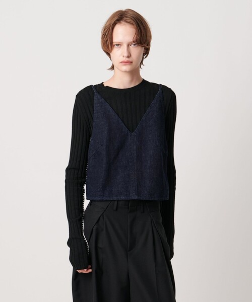 AEWEN MATOPH（イウエン マトフ）の「＜AEWEN MATOPH＞デニムレースアップキャミソール（シャツ/ブラウス・レディース・ネイビー・FREE）」の5枚目の写真