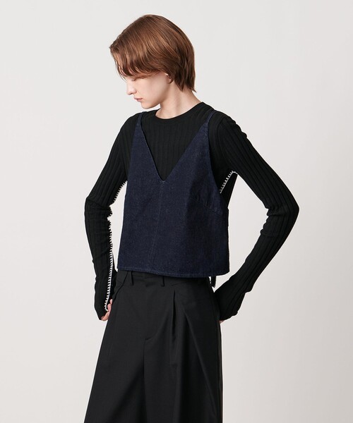AEWEN MATOPH（イウエン マトフ）の「＜AEWEN MATOPH＞デニムレースアップキャミソール（シャツ/ブラウス・レディース・ネイビー・FREE）」の6枚目の写真