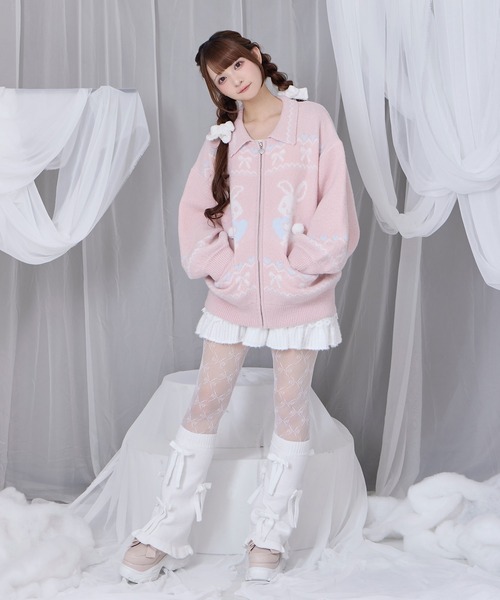 Honey Cinnamon（ハニーシナモン）の「フルジップうさぎカウチンニット