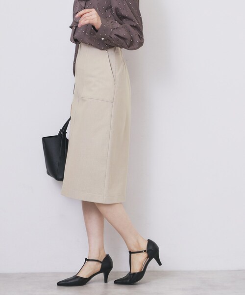 index（インデックス）の「ストレッチタイトスカート【洗濯機OK/防シワ/抗ピル】《S～3L》（スカート・レディース・サックスブルー/ナチュラル/チャコールグレー・36/44/42/40/38）」の8枚目の写真