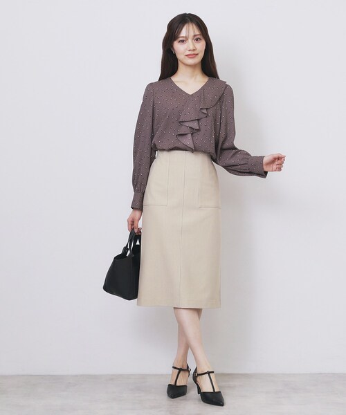 index（インデックス）の「ストレッチタイトスカート【洗濯機OK/防シワ/抗ピル】《S～3L》（スカート・レディース・サックスブルー/ナチュラル/チャコールグレー・36/44/42/40/38）」の9枚目の写真