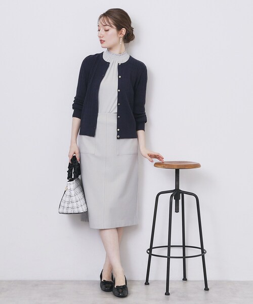 index（インデックス）の「ストレッチタイトスカート【洗濯機OK/防シワ/抗ピル】《S～3L》（スカート・レディース・サックスブルー/ナチュラル/チャコールグレー・36/44/42/40/38）」の14枚目の写真