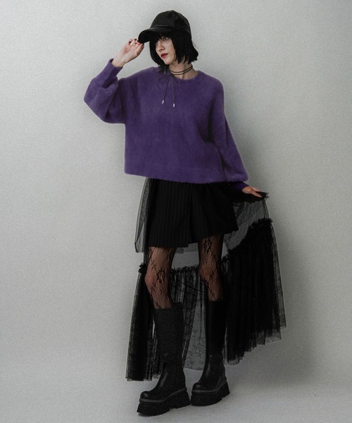 HARE（ハレ）の「シャギーニットプルオーバー(HARE)（ニット/セーター・レディース・パープル/オレンジ/ライトグレー/ライトブルー/ピンク/ブルー・FREE）」の11枚目の写真