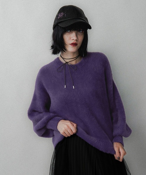 HARE（ハレ）の「シャギーニットプルオーバー(HARE)（ニット/セーター・レディース・パープル/オレンジ/ライトグレー/ライトブルー/ピンク/ブルー・FREE）」の21枚目の写真