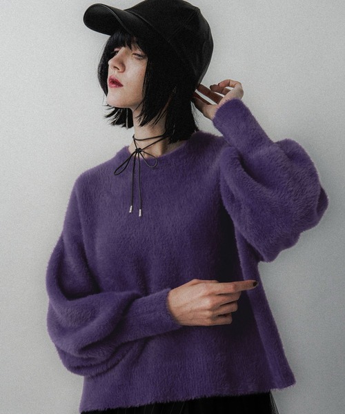 HARE（ハレ）の「シャギーニットプルオーバー(HARE)（ニット/セーター・レディース・パープル/オレンジ/ライトグレー/ライトブルー/ピンク/ブルー・FREE）」の22枚目の写真