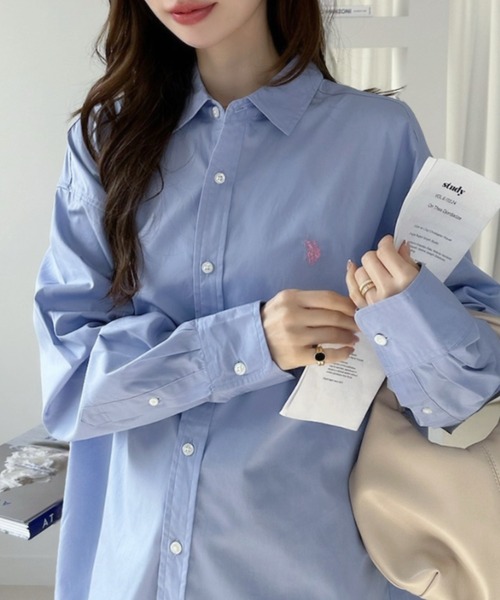 U.S. POLO ASSN.(ユーエスポロアッスン)の「【U.S. POLO ASSN.】長袖 オーバーサイズ シャツ(シャツ/ブラウス・レディース・ライトブルー/ホワイト/ブラック・L/M)」の19枚目の写真