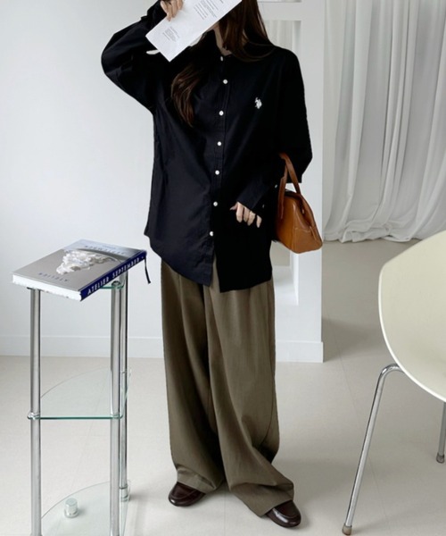U.S. POLO ASSN.(ユーエスポロアッスン)の「【U.S. POLO ASSN.】長袖 オーバーサイズ シャツ(シャツ/ブラウス・レディース・ライトブルー/ホワイト/ブラック・L/M)」の18枚目の写真