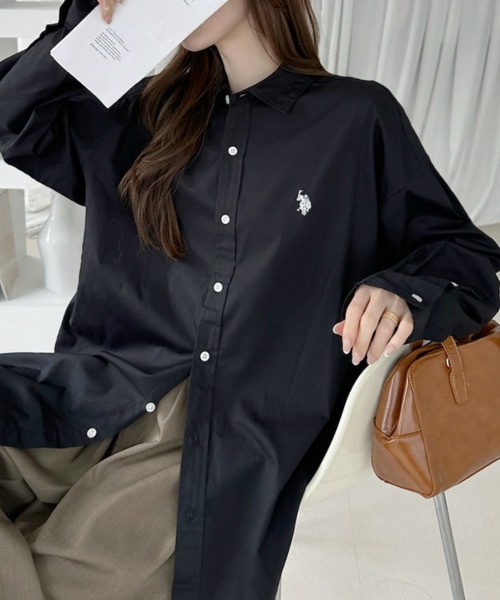 U.S. POLO ASSN.(ユーエスポロアッスン)の「【U.S. POLO ASSN.】長袖 オーバーサイズ シャツ(シャツ/ブラウス・レディース・ライトブルー/ホワイト/ブラック・L/M)」の16枚目の写真