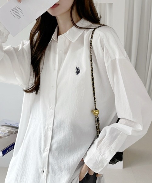U.S. POLO ASSN.(ユーエスポロアッスン)の「【U.S. POLO ASSN.】長袖 オーバーサイズ シャツ(シャツ/ブラウス・レディース・ライトブルー/ホワイト/ブラック・L/M)」の22枚目の写真