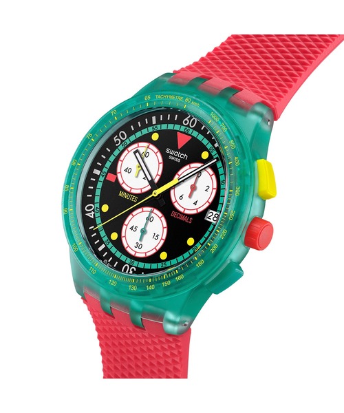 SWATCH（スウォッチ）の「SWATCH NEON EMERALD CHRONO（アナログ腕時計・レディース・グリーン・FREE）」の2枚目の写真