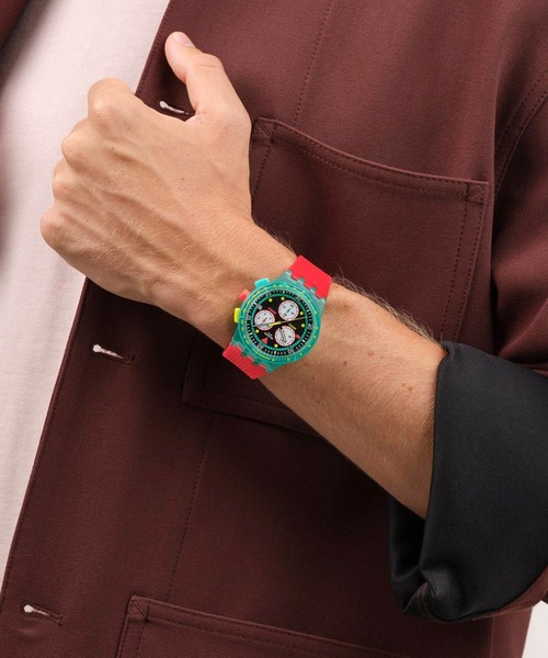 SWATCH（スウォッチ）の「SWATCH NEON EMERALD CHRONO（アナログ腕時計・レディース・グリーン・FREE）」の5枚目の写真