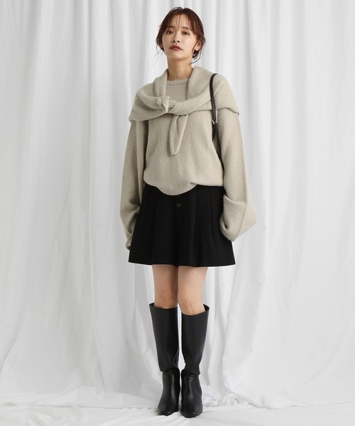 mysty woman（ミスティウーマン）の「ハイウエストタックショートパンツ 605447（その他パンツ・レディース・グレー/ブラウン/ブラック・FREE）」の5枚目の写真