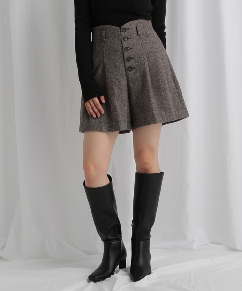 mysty woman（ミスティウーマン）の「ハイウエストタックショートパンツ 605447（その他パンツ・レディース・グレー/ブラウン/ブラック・FREE）」の21枚目の写真