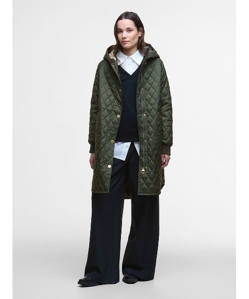 Barbour(バブアー)の「Hilary キルティング ミドルレングス ジャケット(レディース)(ブルゾン・レディース・オリーブ/ブラック/レッド・8/10)」の20枚目の写真