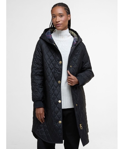 Barbour(バブアー)の「Hilary キルティング ミドルレングス ジャケット(レディース)(ブルゾン・レディース・オリーブ/ブラック/レッド・8/10)」の10枚目の写真