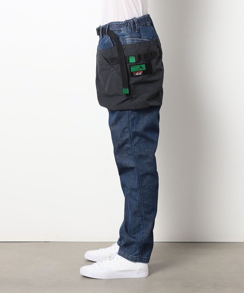 Grand PARK（グランドパーク）の「NANGA×H.A.K.U/ナンガ×ハク別注　NARROW TAPEREDパンツ（デニムパンツ・メンズ・ダークインディゴブルー/ブラック・MEDIUM/LARGE）」の3枚目の写真