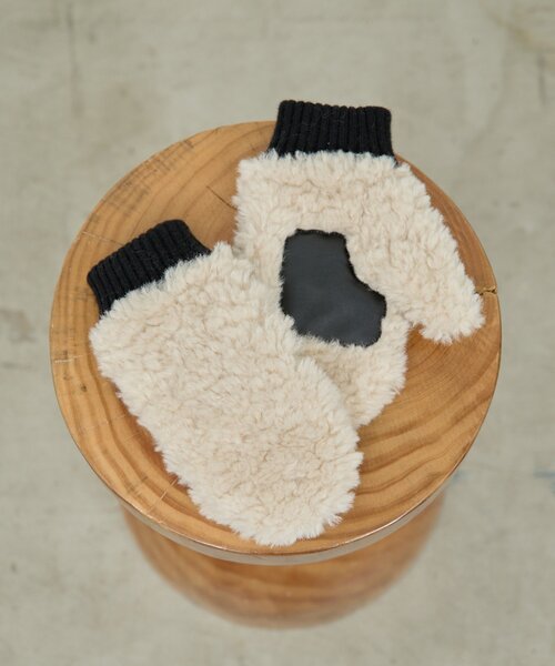 GALLARDAGALANTE(ガリャルダガランテ)の「ボアミトン(その他小物・レディース・ブラウン/オフホワイト・FREE)」の3枚目の写真