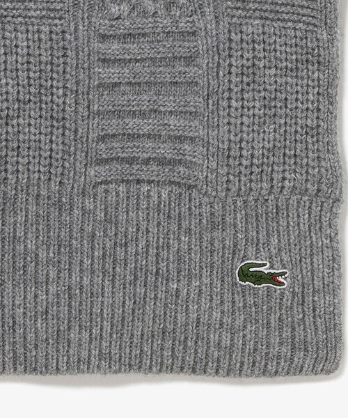 LACOSTE（ラコステ）の「アラン柄ブレンドウールニットマフラー（マフラー・レディース・オフホワイト/グレー/ライトピンク・FREE）」の5枚目の写真
