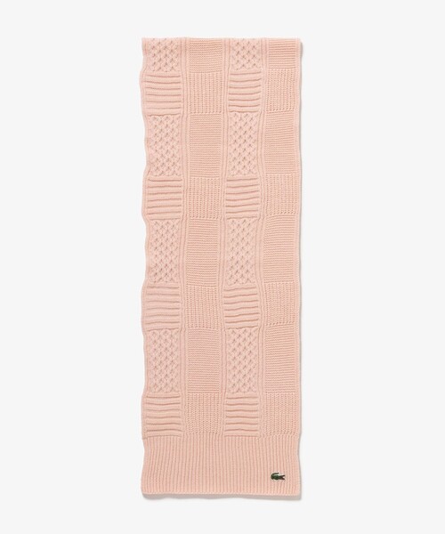 セール】アラン柄ブレンドウールニットマフラー（マフラー）｜LACOSTE