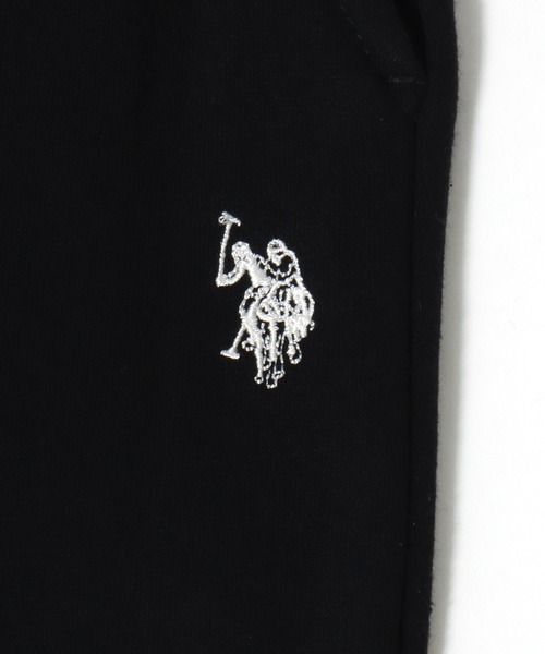 U.S. POLO ASSN.（ユーエスポロアッスン）の「U.S.POLO ASSN. ワンポイントロゴ刺繍 裏起毛 ワイドシルエットスウェットパンツ レディース（スウェットパンツ・レディース・グレー系その他/ブラック・M/L）」の12枚目の写真
