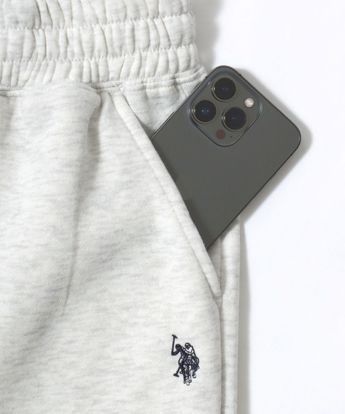 U.S. POLO ASSN.（ユーエスポロアッスン）の「U.S.POLO ASSN. ワンポイントロゴ刺繍 裏起毛 ワイドシルエットスウェットパンツ レディース（スウェットパンツ・レディース・グレー系その他/ブラック・M/L）」の20枚目の写真