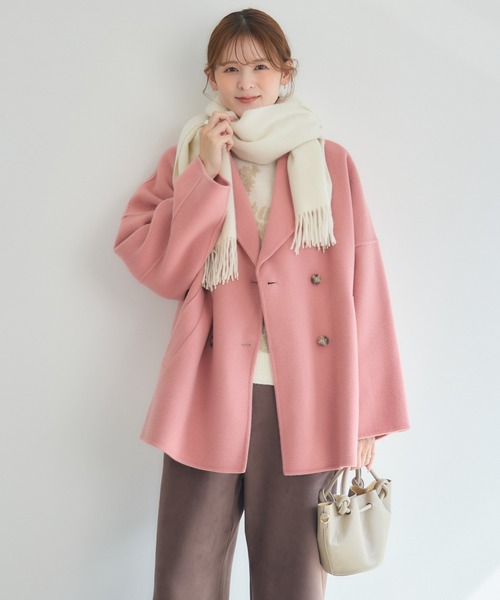 KATHARINE ROSS（キャサリンロス）の「【KATHARINE ROSS】Pecolambリバーミドルコート（その他アウター・レディース・ブルー/ブラック/ピンク・MEDIUM）」の3枚目の写真