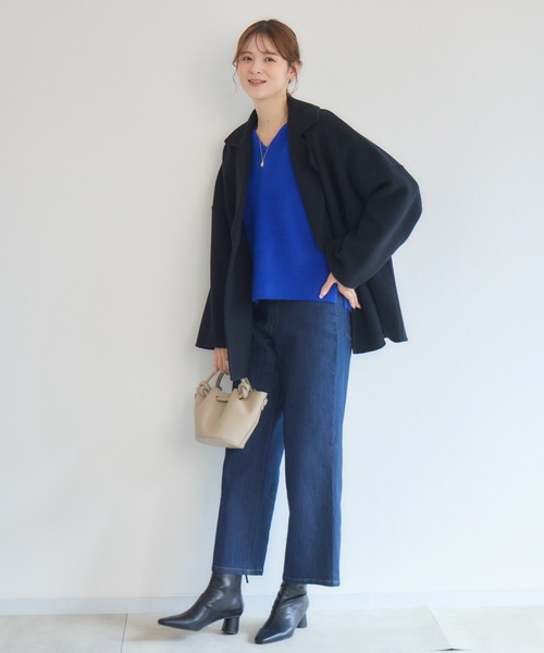 KATHARINE ROSS（キャサリンロス）の「【KATHARINE ROSS】Pecolambリバーミドルコート（その他アウター・レディース・ブルー/ブラック/ピンク・MEDIUM）」の4枚目の写真