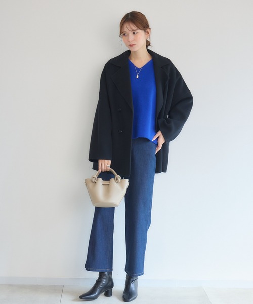 KATHARINE ROSS（キャサリンロス）の「【KATHARINE ROSS】Pecolambリバーミドルコート（その他アウター・レディース・ブルー/ブラック/ピンク・MEDIUM）」の5枚目の写真