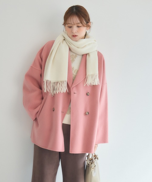 KATHARINE ROSS（キャサリンロス）の「【KATHARINE ROSS】Pecolambリバーミドルコート（その他アウター・レディース・ブルー/ブラック/ピンク・MEDIUM）」の14枚目の写真