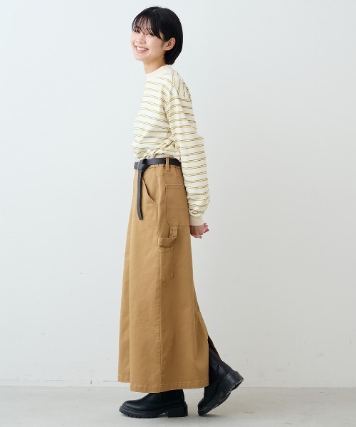 THREE FIFTY STANDARD(スリーフィフティースタンダード)の「THREE FIFTY STANDARDレトロなボーダーTシャツ(Tシャツ/カットソー・レディース・アイボリー/ブラック×ホワイト/ネイビー・LL/L/M/3L)」の6枚目の写真